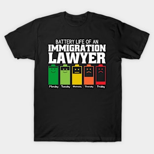 Battery Life Of An Immigration Lawyer T-Shirt